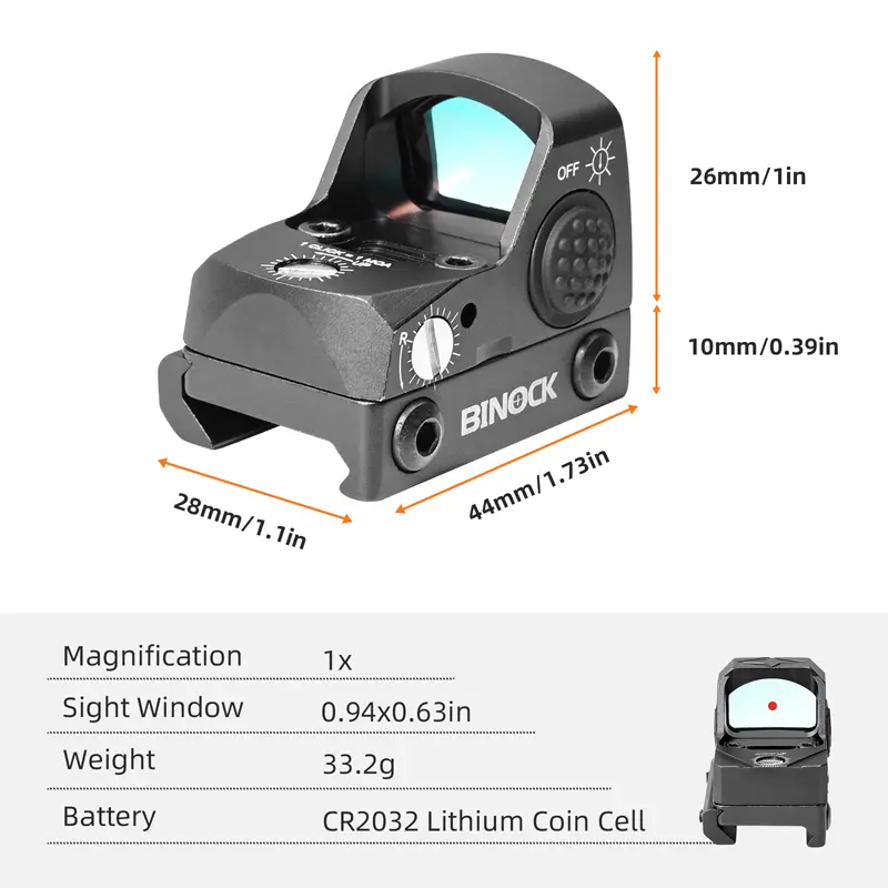Leichte 1x Rotpunktoptik